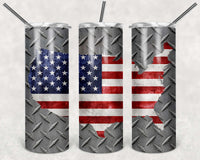 God Bless America Diamond plate tumbler