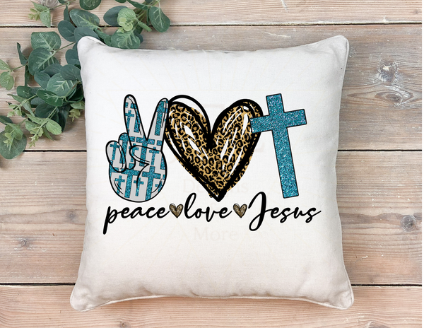 Peace Love Jesus - Decorative pillow