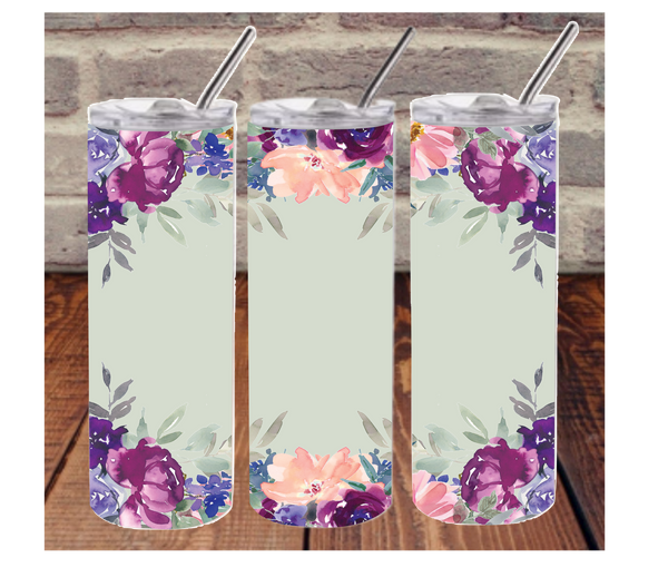 Floral tumbler - can be customized.